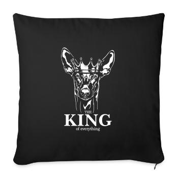 Pharaoh Dog King of Everything Saying Dogs - Sofa pillowcase 17,3'' x 17,3'' (45 x 45 cm) - black - Front