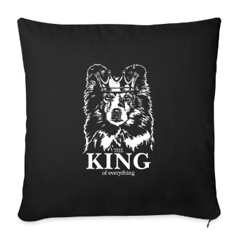Shetland Sheepdog Sheltie King Dog Saying Dogs - Housse de coussin décorative 45 x 45 cm - noir - Devant