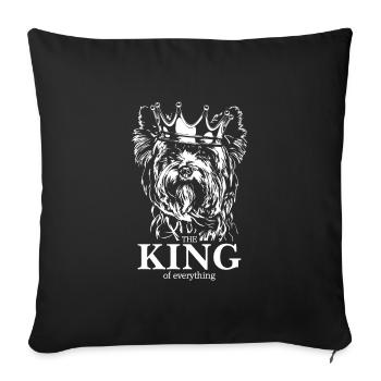 Yorkshire Terrier King of everything dog saying - Housse de coussin décorative 45 x 45 cm - noir - Devant