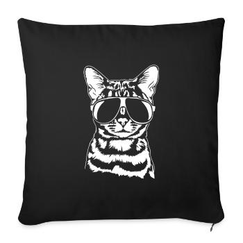 Bengal Cat Cool Lunettes De Soleil Chats Wilsigns - Housse de coussin décorative 45 x 45 cm - noir - Devant