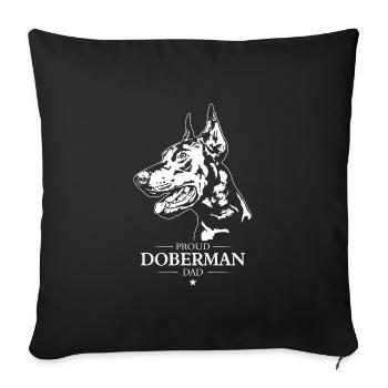 Doberman Papa Chien Chien Doberman Wilsigns - Housse de coussin décorative 45 x 45 cm - noir - Devant