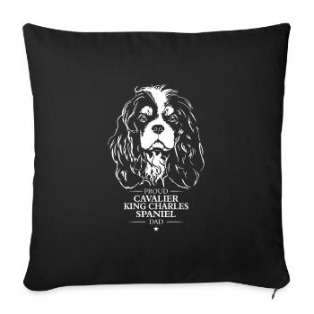 Cavalier King Charles Spaniel Dad Dogs Wilsigns - Housse de coussin décorative 45 x 45 cm - noir - Devant