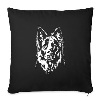 German Black Shepherd Portrait Wilsigns - Sofa pillowcase 17,3'' x 17,3'' (45 x 45 cm) - black - Front