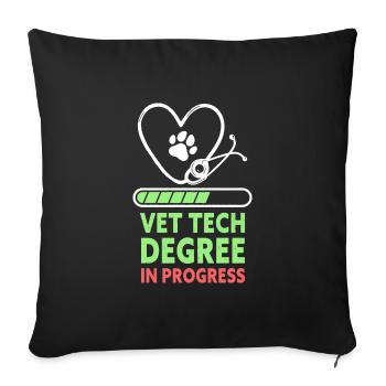 Vet Tech Degree In Progress Funny Veterinary - Sofakissenbezug 45 x 45 cm - Schwarz - Vorne