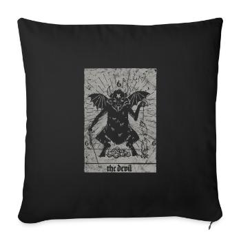Vintage Occult Baphomet - Tarot Card Satanic Okkul - Sofakissenbezug 45 x 45 cm - Schwarz - Vorne