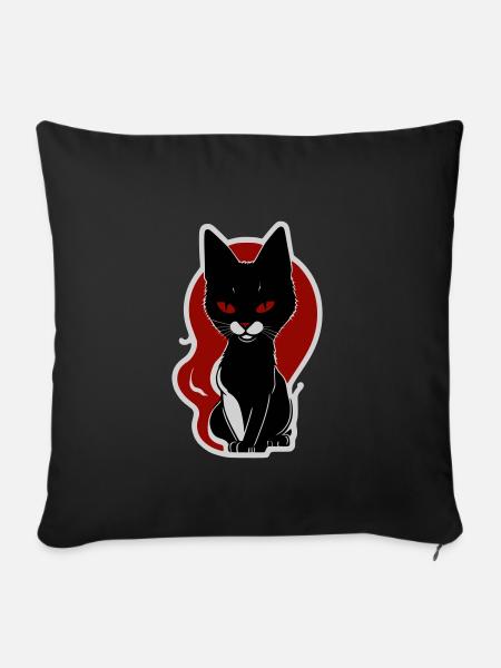 Mystic Cat - Sofakissenbezug 45 x 45 cm - Schwarz