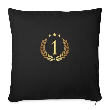For the number 1 - Sofa pillowcase 17,3'' x 17,3'' (45 x 45 cm) - black - Front