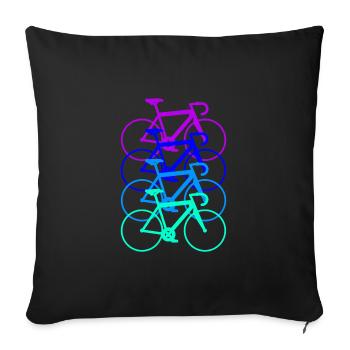 Rennrad Triathlon Fahrrad Geschenk Radfahrer Damen - Sofakissenbezug 45 x 45 cm - Schwarz - Vorne