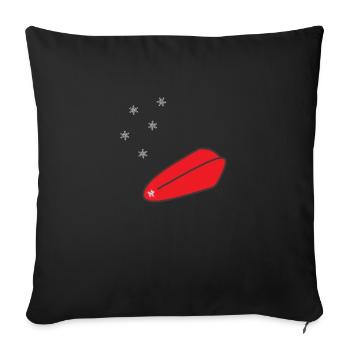 Les flocons de neige tombent sur la langue - Housse de coussin décorative 45 x 45 cm - noir - Devant