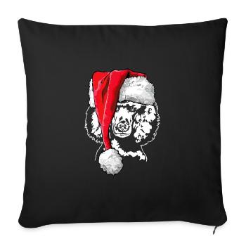 Père Noël caniche Noël Père Noël chiens Wilsigns - Housse de coussin décorative 45 x 45 cm - noir - Devant