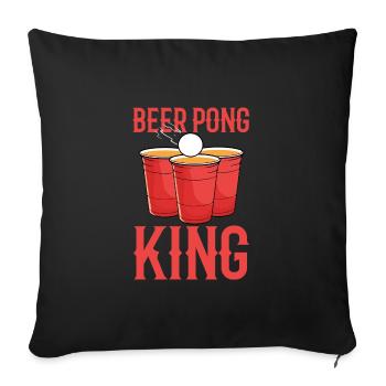 Beerpong Beer Pong Beer Pong King - Sofa pillowcase 17,3'' x 17,3'' (45 x 45 cm) - black - Front
