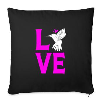 Kolibri - Sofakissenbezug 45 x 45 cm - Schwarz - Vorne