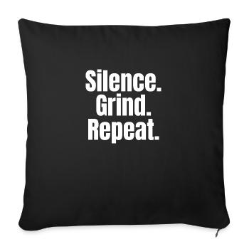 Silence. Scab. Repeat. – Motivational shirt - Sofa pillowcase 17,3'' x 17,3'' (45 x 45 cm) - black - Front