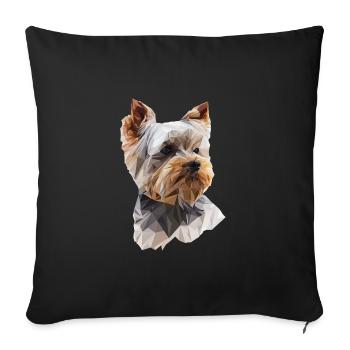 Look Yorkie élégant – Art pour les amoureux des chiens - Housse de coussin décorative 45 x 45 cm - noir - Devant