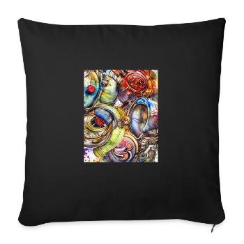 Moto colorés - Housse de coussin décorative 45 x 45 cm - noir - Devant