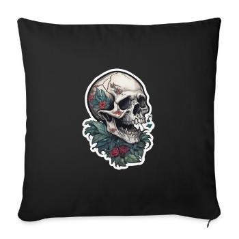 Conception de crâne d’impression de tatouage - Housse de coussin décorative 45 x 45 cm - noir - Devant