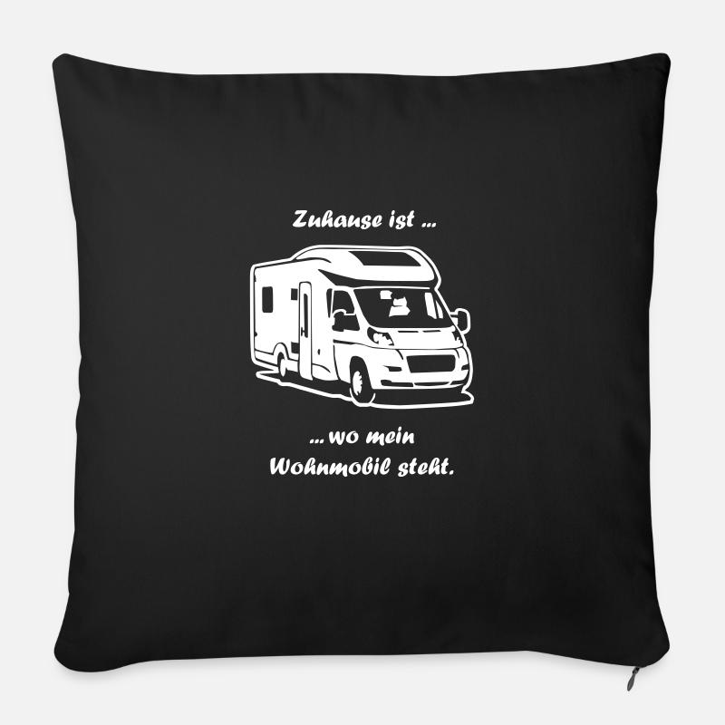 Zuhause ist wo mein Wohnmobil steht. - Sofakissenbezug 45 x 45 cm - Schwarz