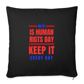 10/12 Human rights - Sofa pillowcase 17,3'' x 17,3'' (45 x 45 cm) - black - Front