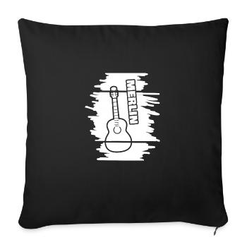 Guitare jouant Merlin - Housse de coussin décorative 45 x 45 cm - noir - Devant