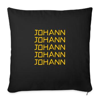 Prénom Johann - Housse de coussin décorative 45 x 45 cm - noir - Devant