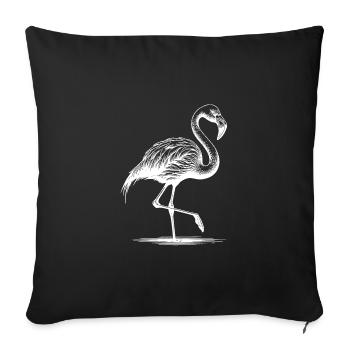 Handsome flamingo standing on one leg - Sofa pillowcase 17,3'' x 17,3'' (45 x 45 cm) - black - Front
