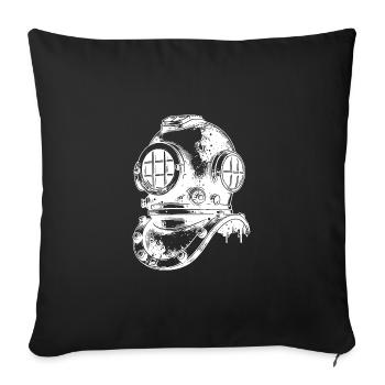 Antique Vintage Diving Helmet - Helmet Diver - Sofa pillowcase 17,3'' x 17,3'' (45 x 45 cm) - black - Front