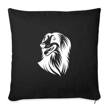 Afghan Greyhound Portrait Proud Dogs Head - Sofa pillowcase 17,3'' x 17,3'' (45 x 45 cm) - black - Front