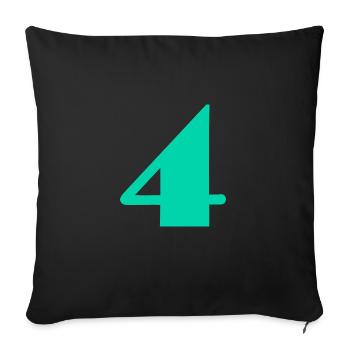 4 YEARS,4TH BIRTHDAY,4 BIRTHDAY,4 - Sofa pillowcase 17,3'' x 17,3'' (45 x 45 cm) - black - Front
