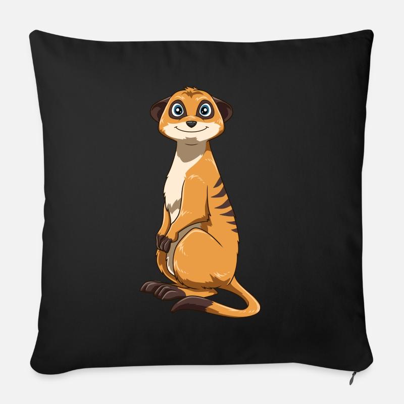Erdmännchen für einen Erdmännchen Liebhaber - Sofakissenbezug 45 x 45 cm - Schwarz
