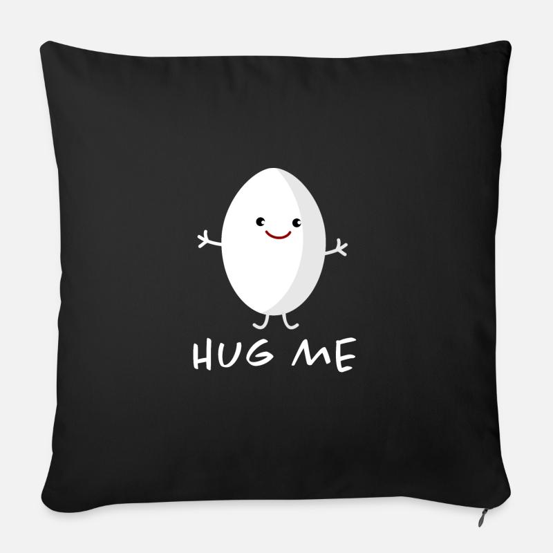 Hug me (Ei) - Sofakissenbezug 45 x 45 cm - Schwarz
