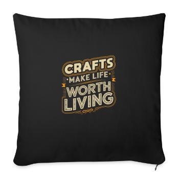 L’artisanat rend la vie digne d’être vécue pour les amateurs de bière - Housse de coussin décorative 45 x 45 cm - noir - Devant