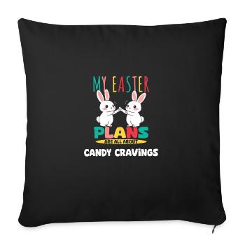 Easter Candy Cravings Bunny Fun Plans - Sofa pillowcase 17,3'' x 17,3'' (45 x 45 cm) - black - Front