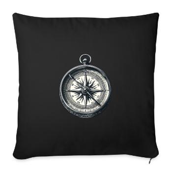 Vintage Compass: Northward with Style - Sofa pillowcase 17,3'' x 17,3'' (45 x 45 cm) - black - Front