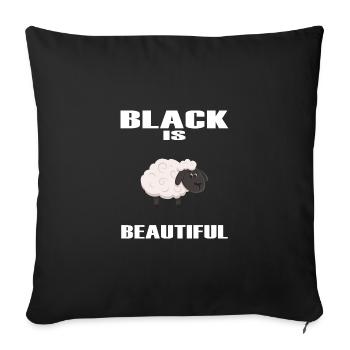 black sheep juneteenth black-power black - Sofa pillowcase 17,3'' x 17,3'' (45 x 45 cm) - black - Front