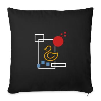 Duck "abstract duck collection" domestic duck pond - Sofa pillowcase 17,3'' x 17,3'' (45 x 45 cm) - black - Front