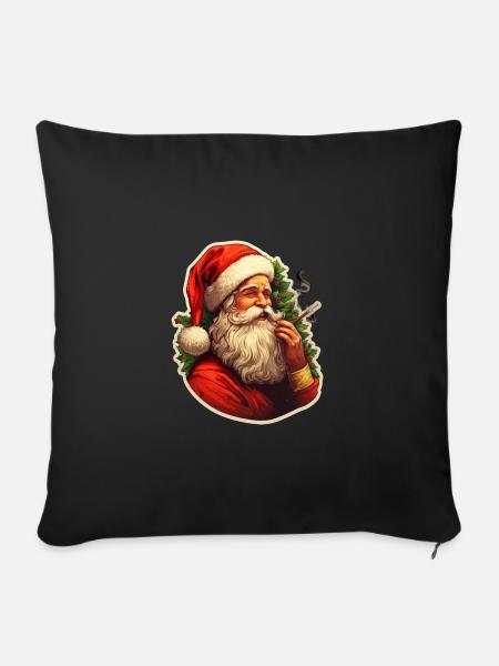 Weihnachtsmann gönnt sich eine entspannung, Bart - Sofakissenbezug 45 x 45 cm - Schwarz