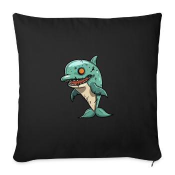 Dolphin Halloween Funny Zombie - Sofa pillowcase 17,3'' x 17,3'' (45 x 45 cm) - black - Front