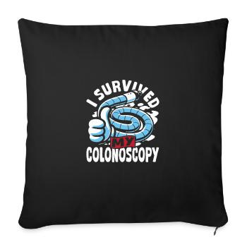 Endoskopie-Diagnose Darmspiegelung - Sofakissenbezug 45 x 45 cm - Schwarz - Vorne