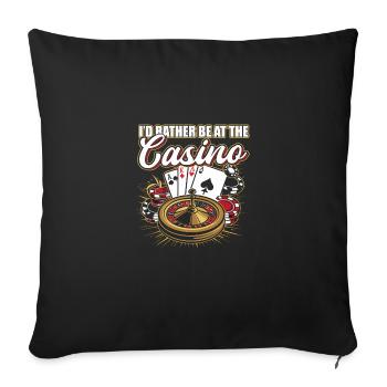 Gambling house casino night rather in the casino - Sofa pillowcase 17,3'' x 17,3'' (45 x 45 cm) - black - Front