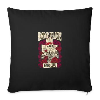 Bookworm Novel Reader Horror Reading Book Club - Sofa pillowcase 17,3'' x 17,3'' (45 x 45 cm) - black - Front