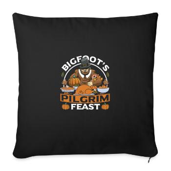 Feiertag Bigfoot Erntedankfest - Sofakissenbezug 45 x 45 cm - Schwarz - Vorne