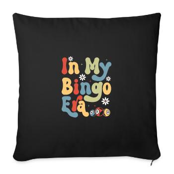 À l’époque du bingo - Housse de coussin décorative 45 x 45 cm - noir - Devant