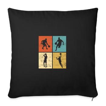 Basketball player Basketball Sunset Retro Design - Sofa pillowcase 17,3'' x 17,3'' (45 x 45 cm) - black - Front