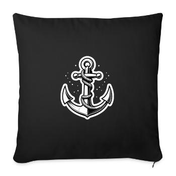 Ancre avec nœuds - Housse de coussin décorative 45 x 45 cm - noir - Devant