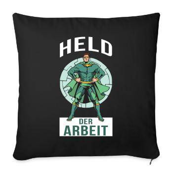 Held der Arbeit Superheld - Sofakissenbezug 45 x 45 cm - Schwarz - Vorne