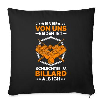 Billard Queue - Sofakissenbezug 45 x 45 cm - Schwarz - Vorne
