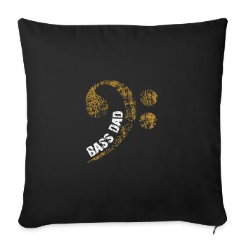 Papa plays bass Papa is bass player - Sofa pillowcase 17,3'' x 17,3'' (45 x 45 cm) - black - Front