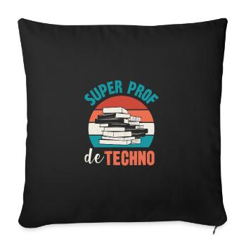 super prof de techno - Housse de coussin décorative 45 x 45 cm - noir - Devant