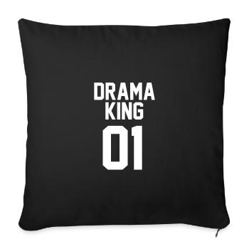 Drama King 01 Cadeau de chemise partenaire - Housse de coussin décorative 45 x 45 cm - noir - Devant