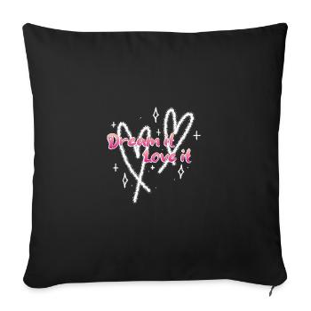 Graffiti Hearts T-Shirt - Sofakissenbezug 45 x 45 cm - Schwarz - Vorne